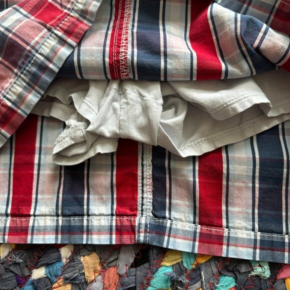Croft & Barrow Red Blue Plaid Skort Women's Size 12 Stretch Preppy Y2K Americana - Picture 8 of 16